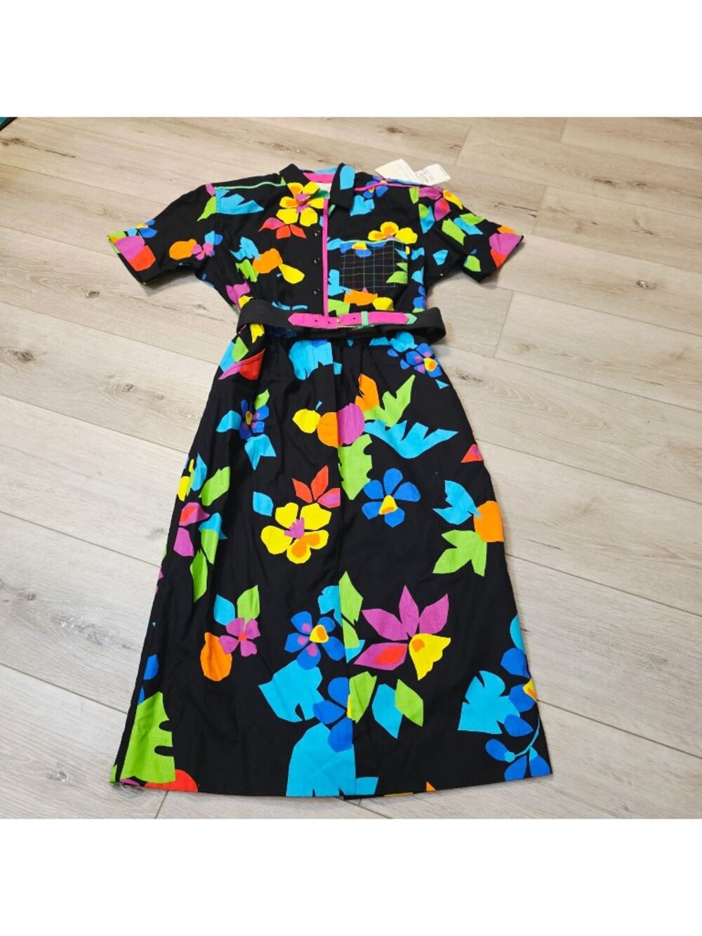 Vtg Retro Art to Wear Bold 80s Silhouette California Dorthy Samuel Dress Sz 4